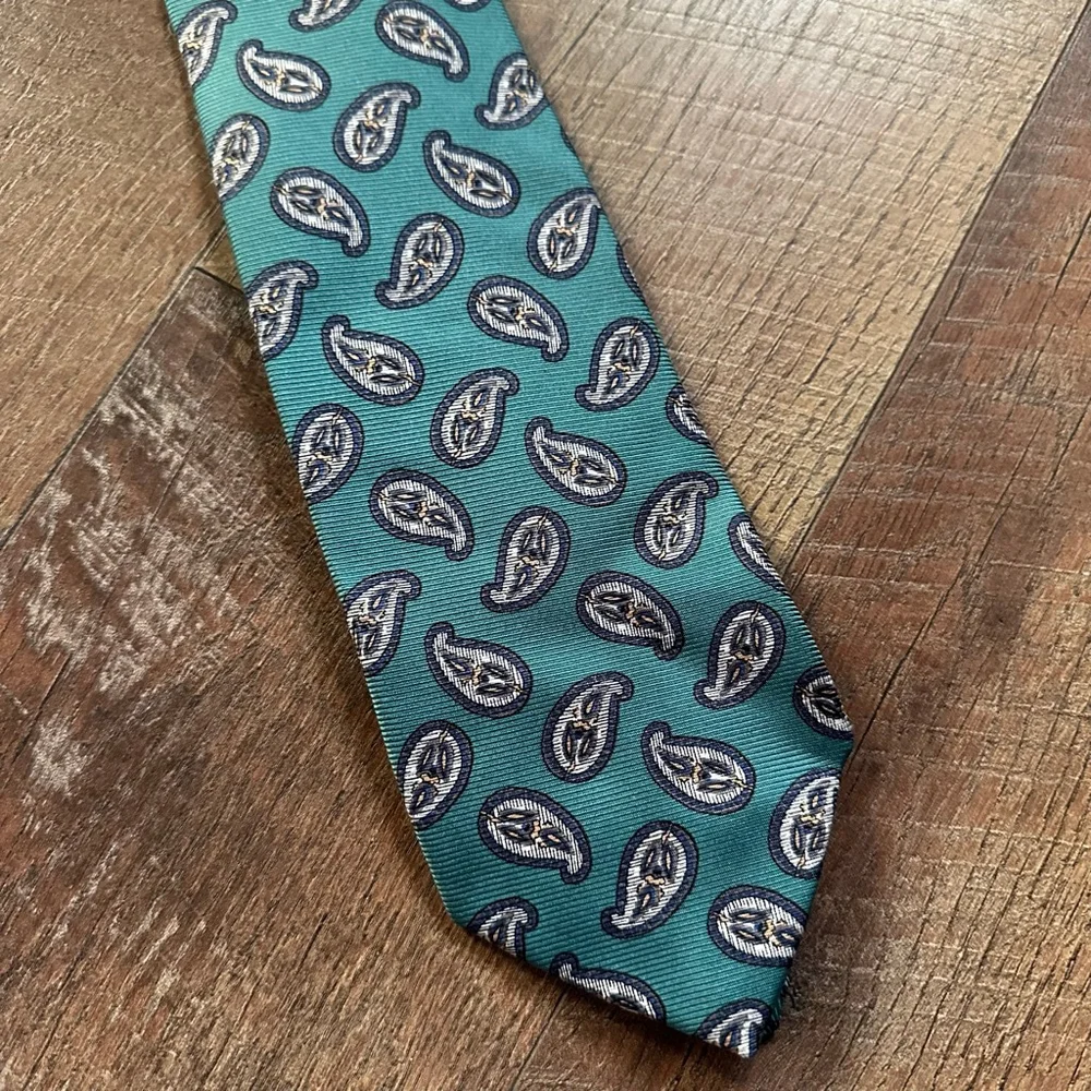 Men's Robert Talbott Teal Paisley Silk Tie One Size